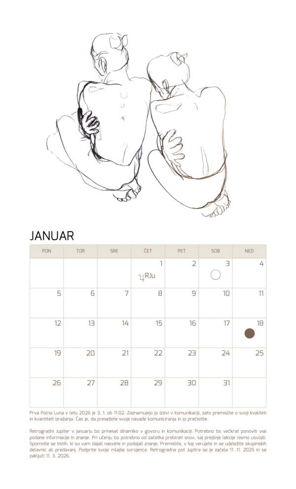 Koledar 2026 - Mesečina